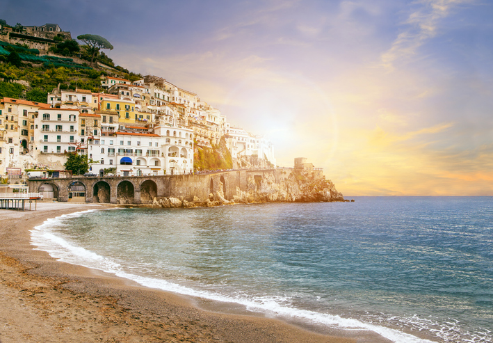 beautiful landscape of amalfi coast mediterranean sea south italy important traveling destination in europe