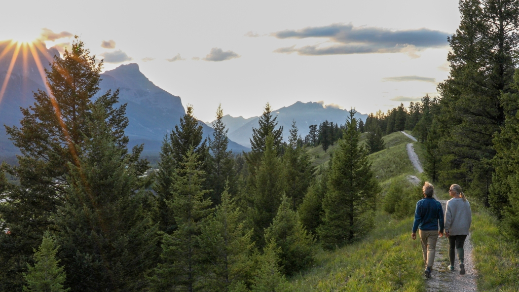 They look at mountain ranges in distance