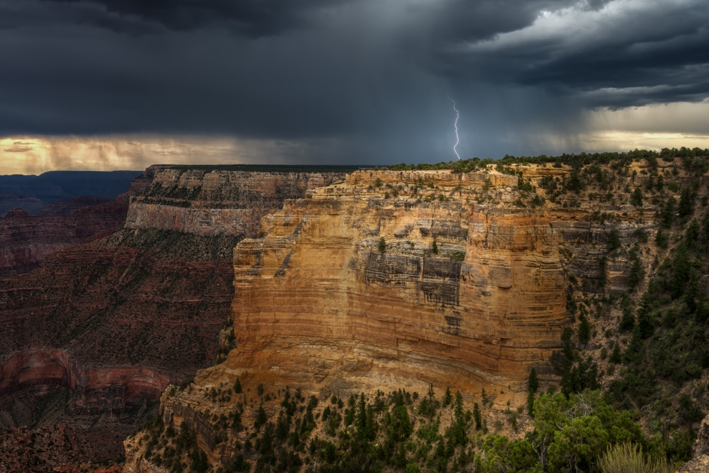 Standing at Powell point as a summer thunder storm approaches