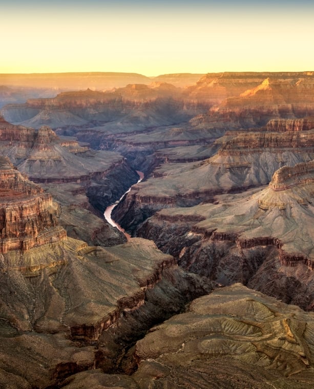 Sunset in Grand Canyon National Park from Pima Point view point. Arizona. USA