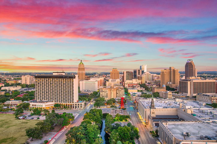 San Antonio, Texas, USA Drone Skyline Aerial Panorama