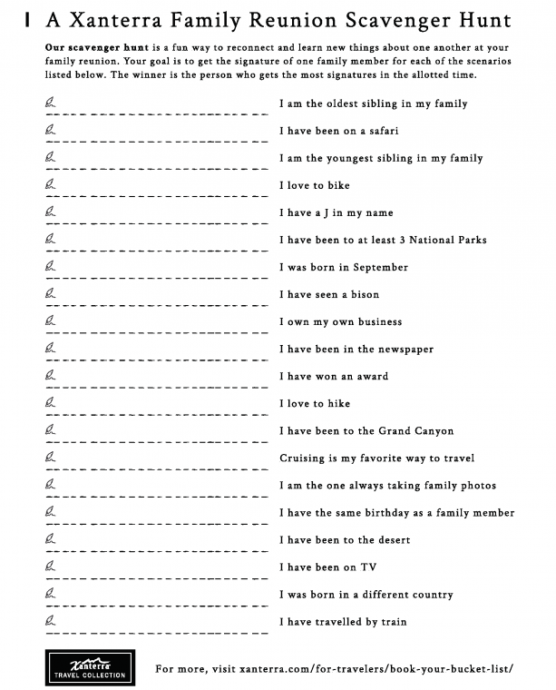Group Travel Scavenger Hunt
