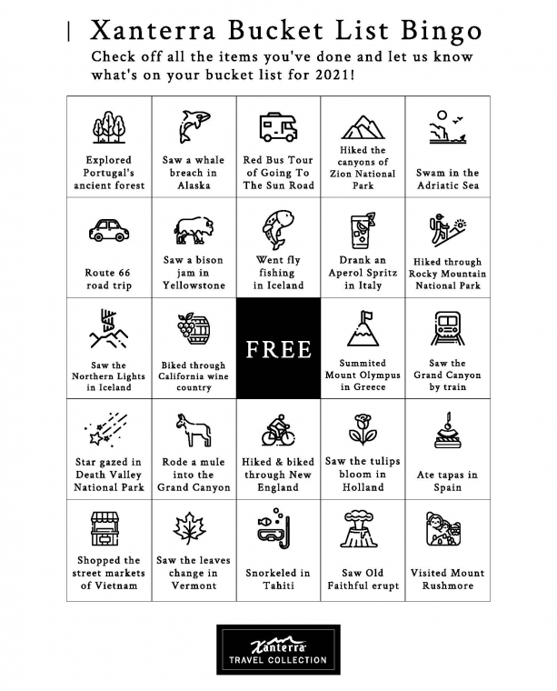 Bucket List Bingo