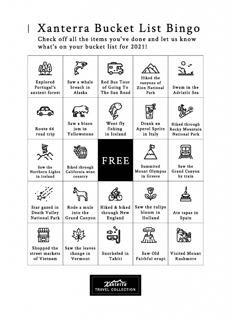 Bucket List Bingo