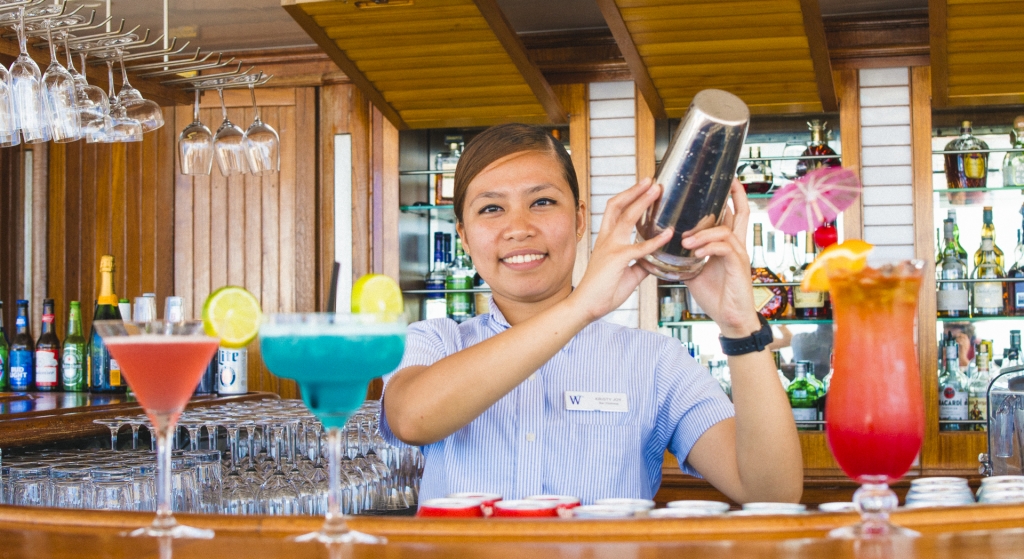 Bartender mixing a cocktail