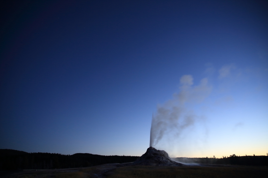 White Dome Geyser on Firehole Lake Drive in Yellowstone National Park
