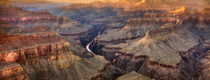 Sunset in Grand Canyon National Park from Pima Point view point. Arizona. USA