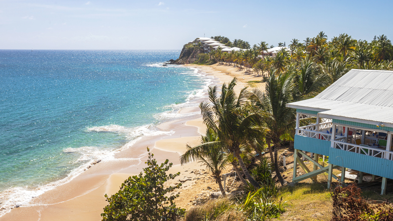 Caribbean beach. Carlisle Bay, Antigua & Barbuda.