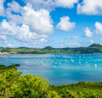 Martinique panorama of Le Marin bay