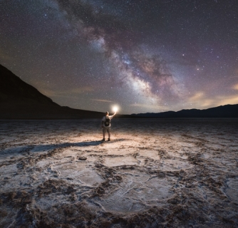 Badwater basin under the Milky Way Galaxy oasis death valley